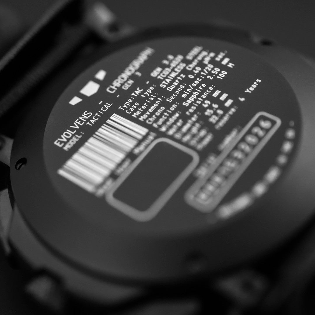 Evolvens TACTICAL - 49 mm Chronograph Military Watch - Graphite